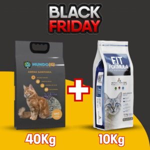 40Kg Arena Sanitaria Mundotito + 10Kg Alimento Fit formula